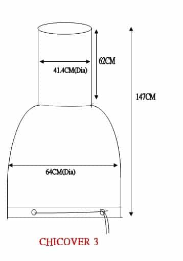 Extra Large & Jumbo Chiminea Cover Dimensions