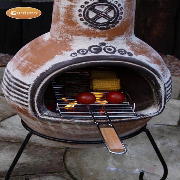 Chrome Steel Barbeque Grill Grilling Plate Removable Chimenea Grill Chiminea BBQ 