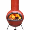 Colima Mexican Chiminea - Cranberry & Black (Large)