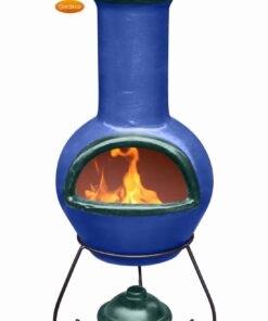 Colima Mexican Chiminea - Royal Blue & Green (Large)