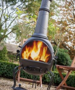 Murcia Steel Chiminea (Extra Large) with fire
