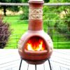 Tikal XL Clay Chiminea - Antique Red