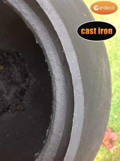 Helios Cast Iron Chiminea - close up of mouth
