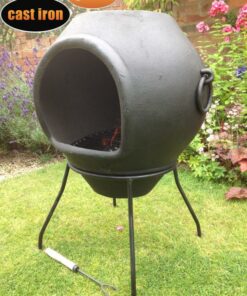 Helios Cast Iron Chiminea - side view without funnel