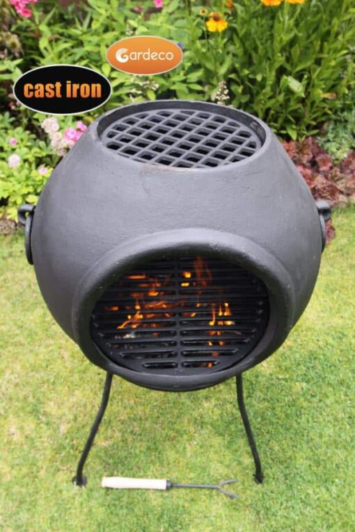Helios Cast Iron Chiminea - top view without funnel