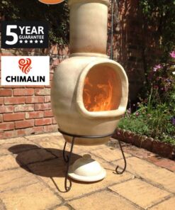 Asteria Chimalin AFC Chiminea - Glazed Mottled Light Brown (Extra Large)