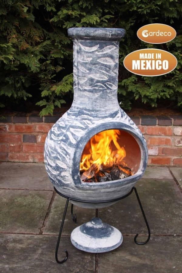 Olas Clay Mexican Chiminea Extra Large (side view)