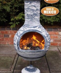 Olas Clay Mexican Chiminea Extra Large (with fire)