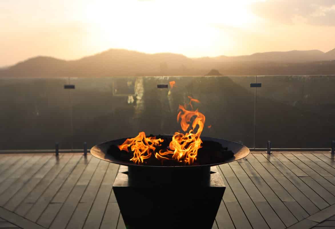 firepit in sunset
