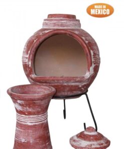 Anillos 2-Part Jumbo Mexican Chimenea in Red