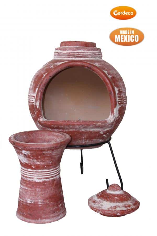 Anillos 2-Part Jumbo Mexican Chimenea in Red