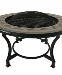 Tile Mosaic fire bowl table inc BBQ grill