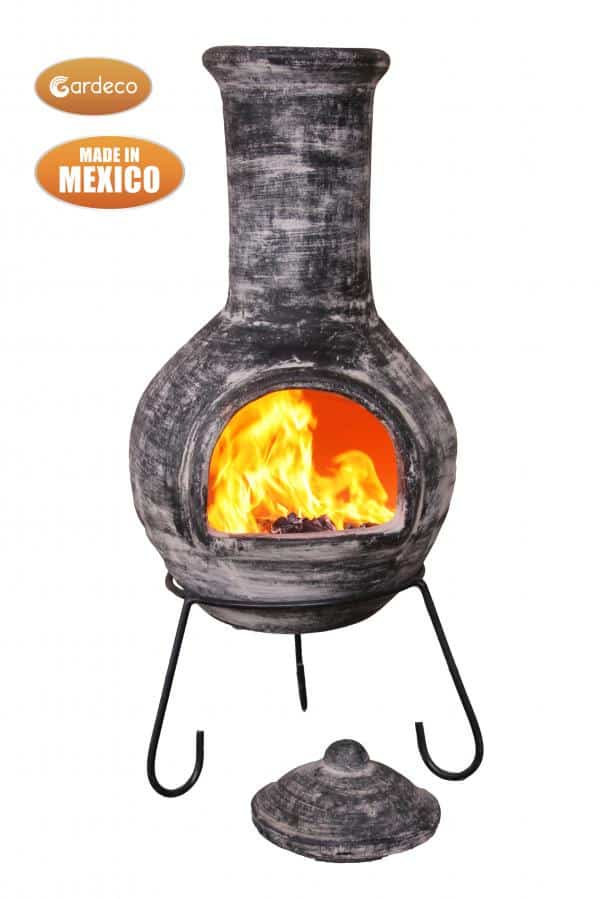 Colima X-Large Mexican Chimenea in Charcoal Grey