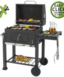 Tepro Toronto Charcoal BBQ Grill with Side Table and Grid System