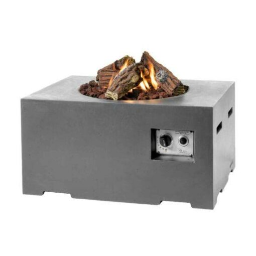 Happy Cocoon Rectangular Fire Pit in Grey