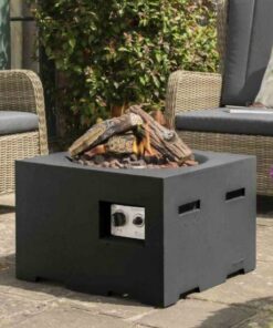 Happy Cocoon Small Square Fire Pit in Grey
