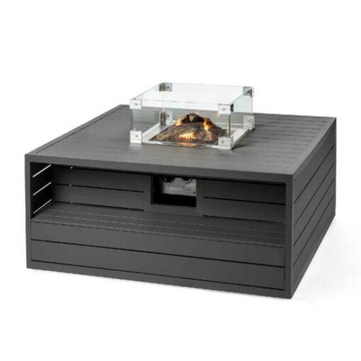 Happy Cocoon Aluminium Square Anthracite Cocoon inc Burner and Glass Screen