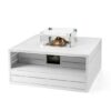 Happy Cocoon Aluminium Square White Cocoon inc Burner and Glass Screen