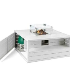 Happy Cocoon Aluminium Square White Cocoon inc Burner and Glass Screen