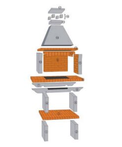 Callow Stone Masonry Barbecue BBQ With Grill and Side Tables