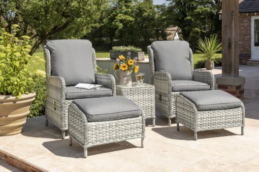 Norfolk Leisure Wroxham Garden Reclining Chair And Side Table Set