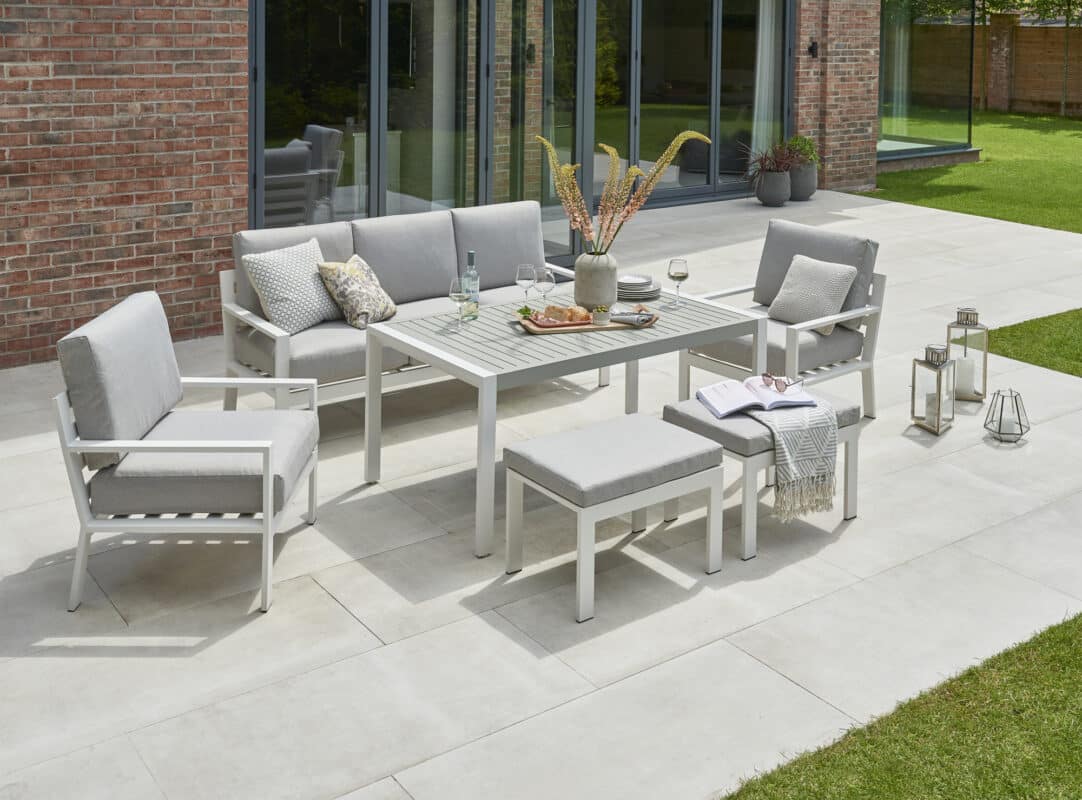 Norfolk Leisure Titchwell Garden Lounge Set White With Standard Table