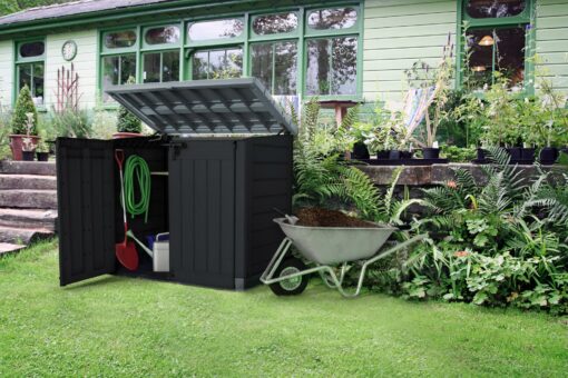 Keter Hideaway 1200L Storage Shed in Anthracite and Grey