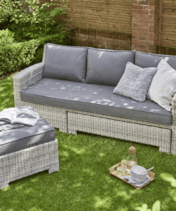 Norfolk Leisure Oxborough Outdoor Pull Out Lounge Sofa in Grey