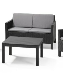 Keter Chicago 4 Seat Outdoor Lounge Set in Grey
