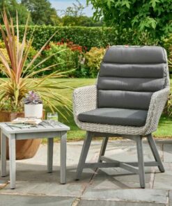 Norfolk Leisure Chedworth Outdoor Chair & Side Table Set in Grey