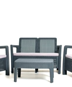 Keter Tarifa 4 Seat Outdoor Lounge Set in Grey