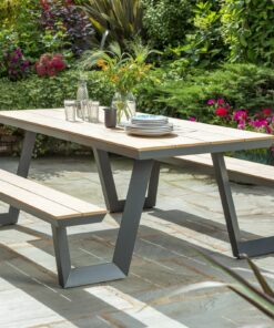 Norfolk Leisure Wembley Picnic Table in Anthracite with Natural Top
