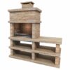 Londres Modern Masonry BBQ and Side Table in Light Stone