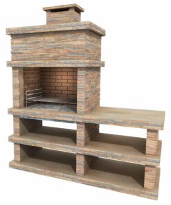 Londres Modern Masonry BBQ and Side Table in Light Stone