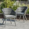 Geneva Contemporary Outdoor Chair in Washed Grey x 2