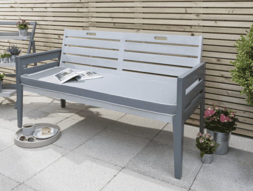 Florenity Grigio 3 Seater Bench in Grey