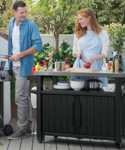 Keter Unity Double BBQ Table in Anthracite
