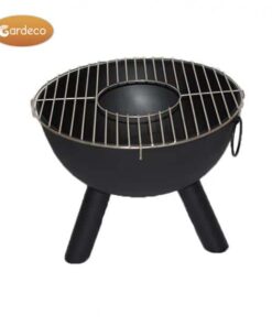 CASA black steel fire bowl 50 cm inc BBQ grill