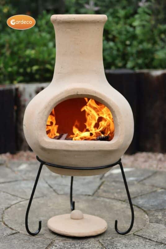 Colima Medium Mexican Chimenea in Natural Terracotta